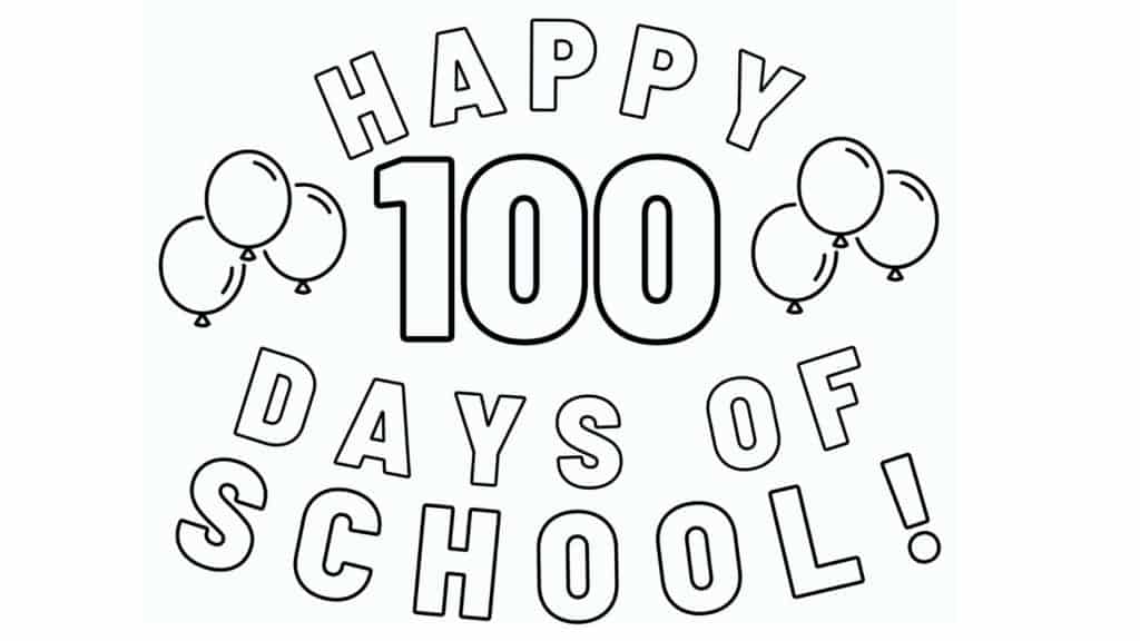 100th Day of School Coloring page