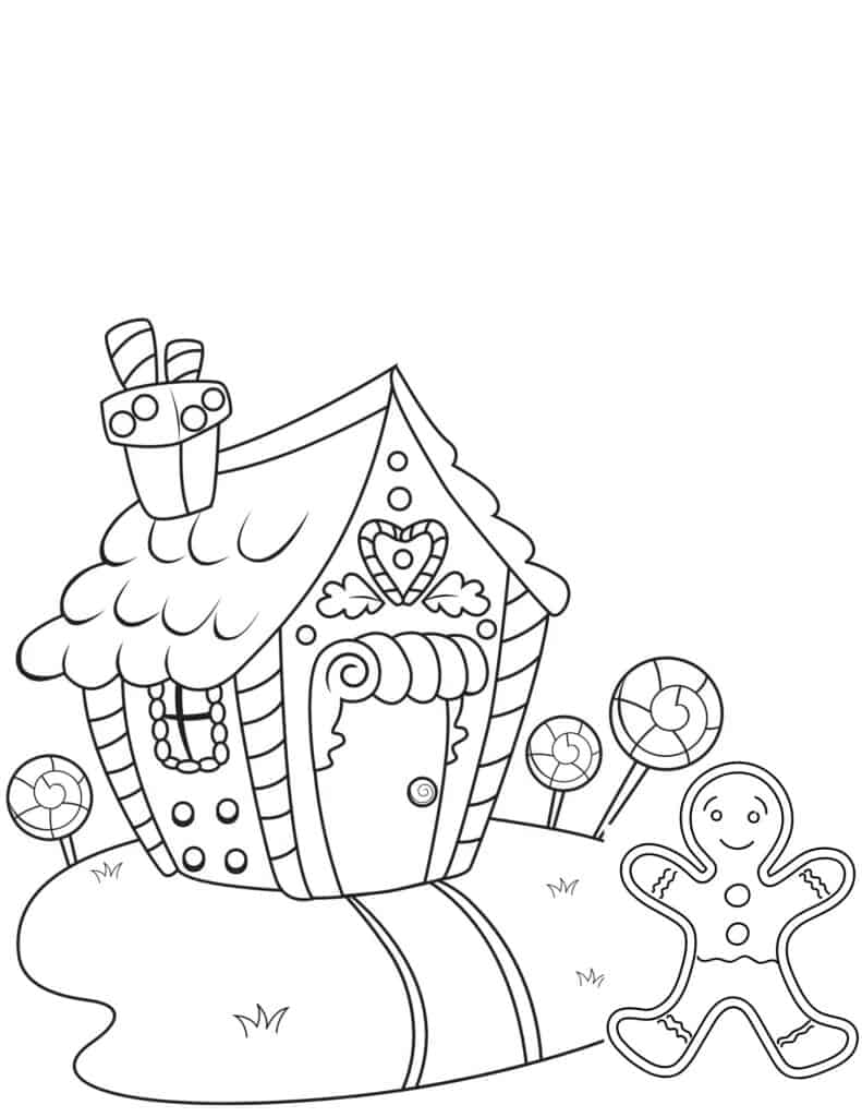 cute gingerbread house coloring pages