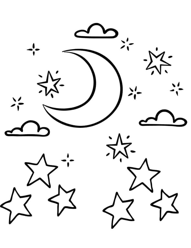 free printable moon coloring pages